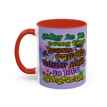 the bum's shit - Accent Mug (light blue-pink wave)
