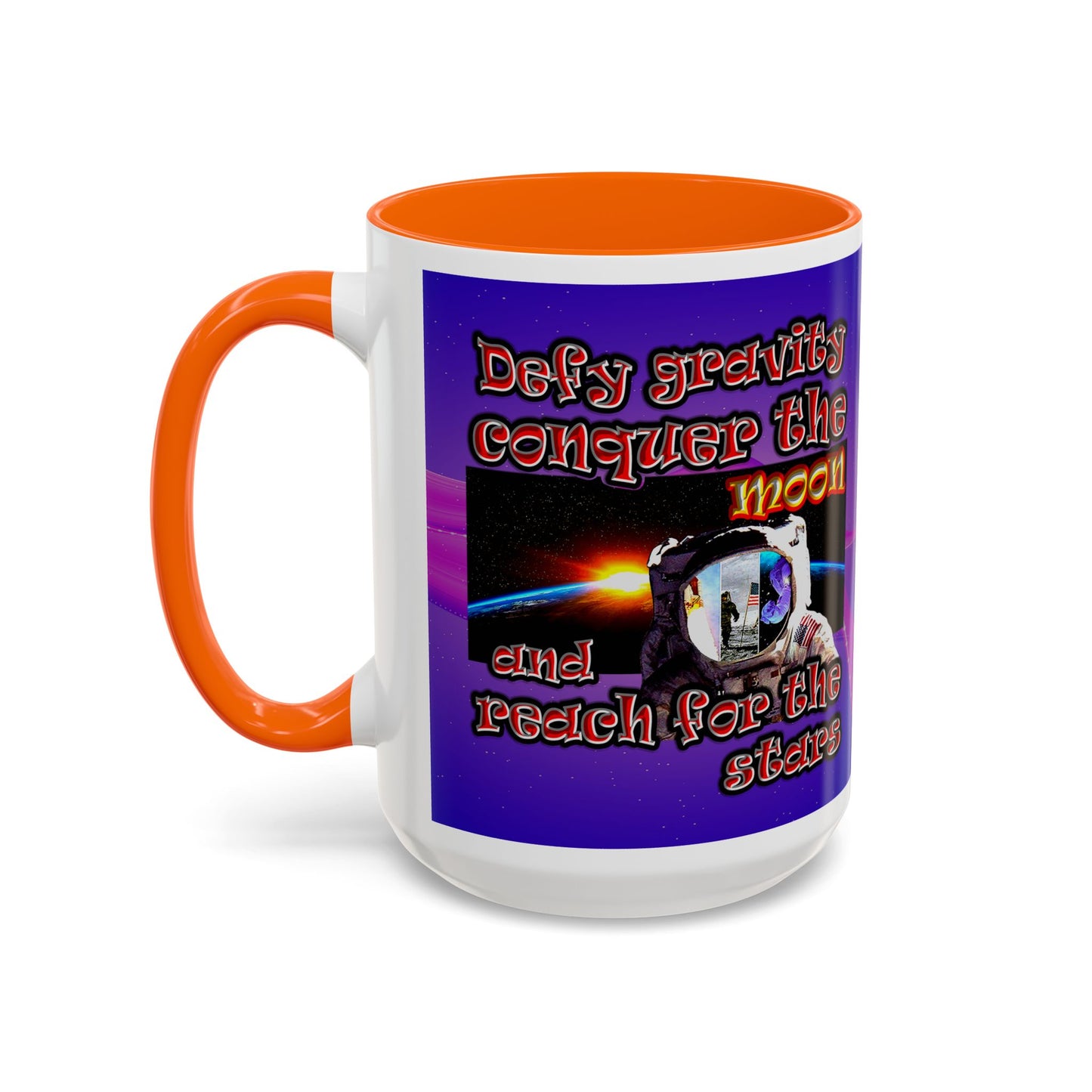 defy conquer reach - Accent Mug (purple-pink wave)