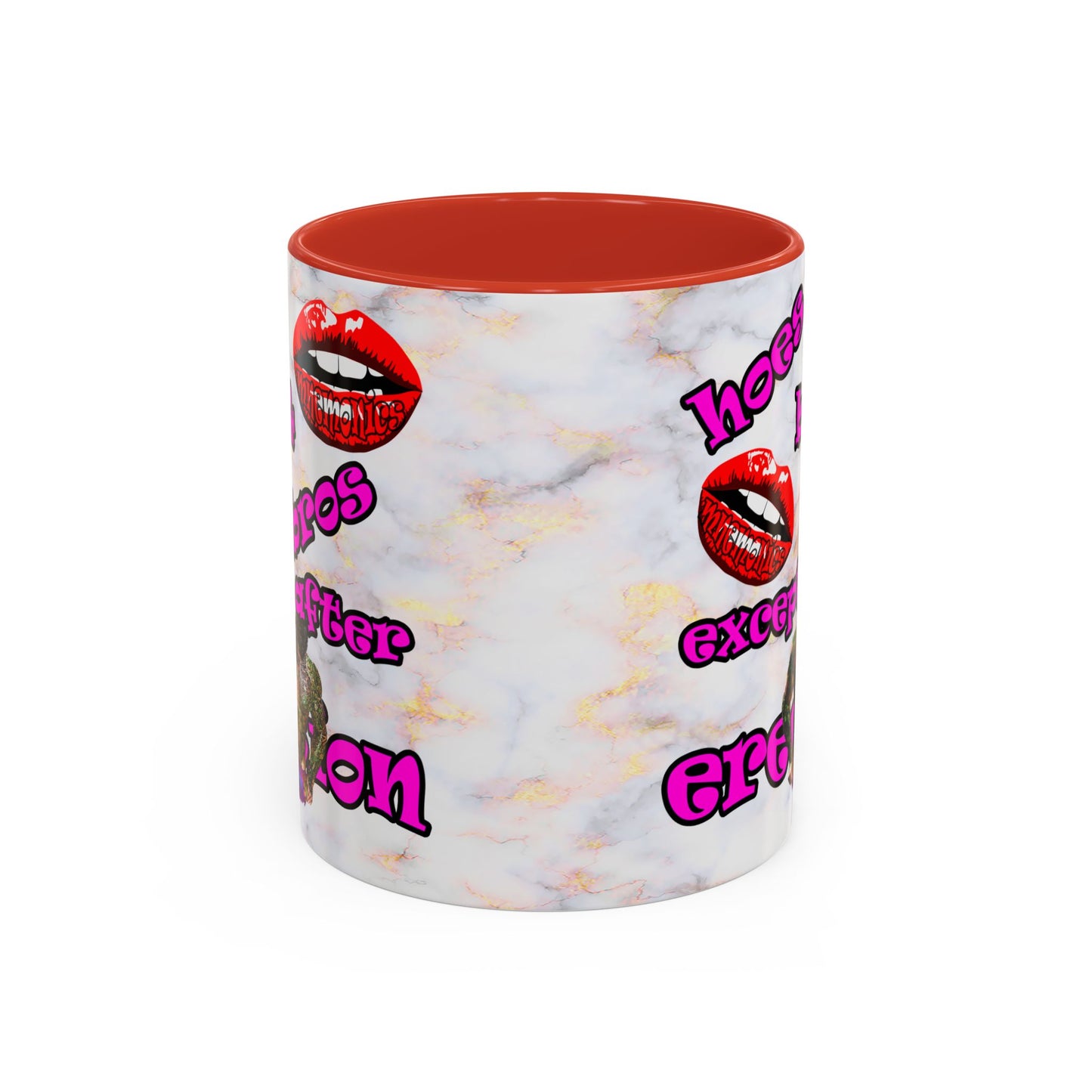 hoes b4 bros - Accent Mug (white marble)