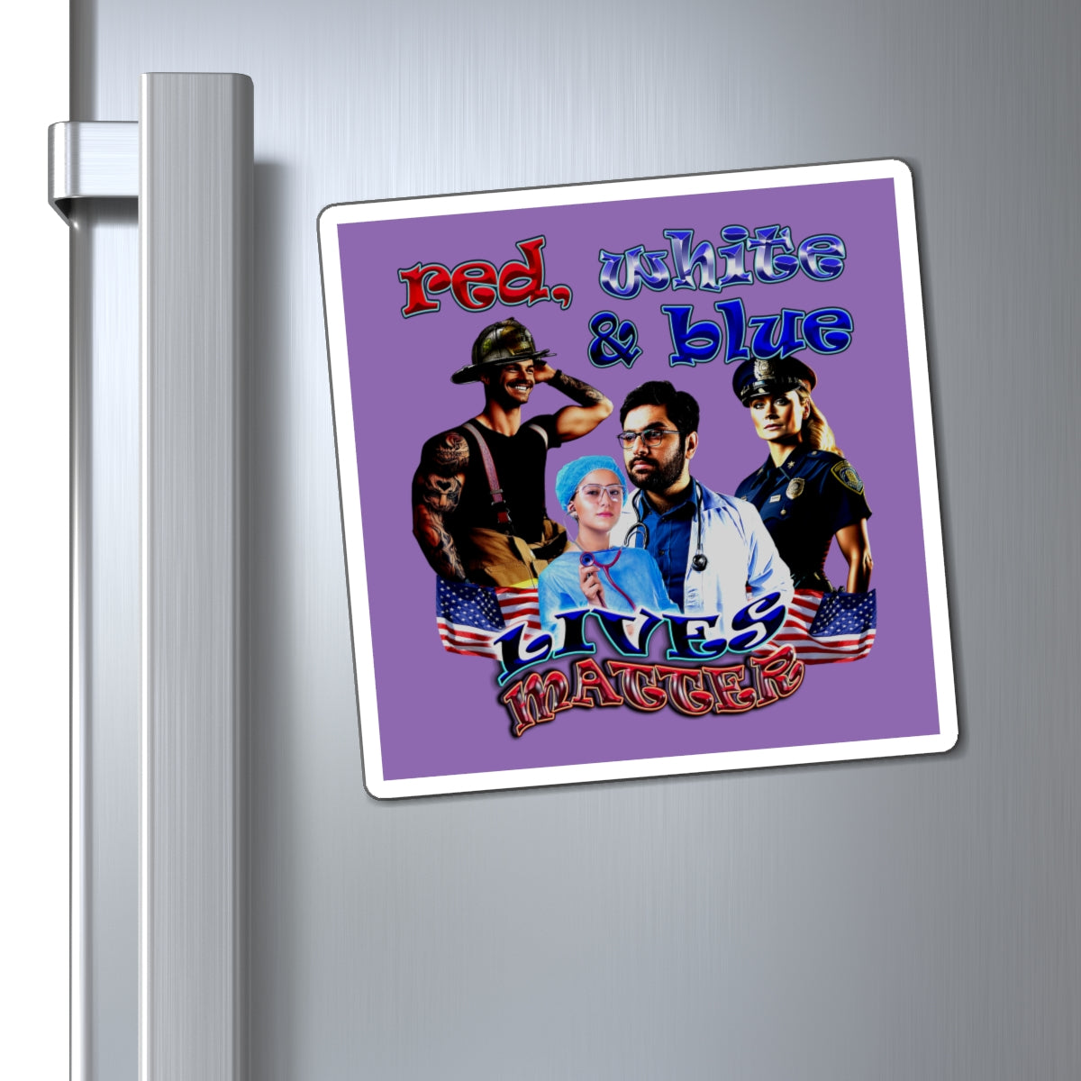 rw&b lives matter - Magnets - (light purple)