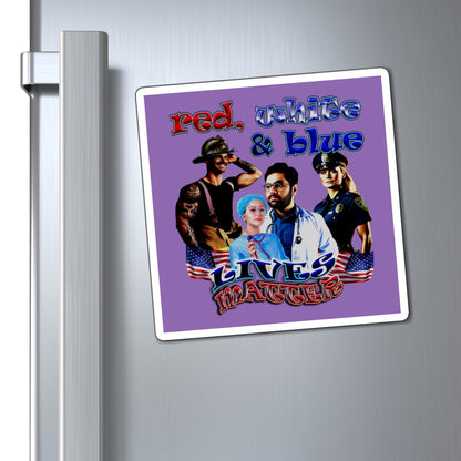 rw&b lives matter - Magnets - (light purple)