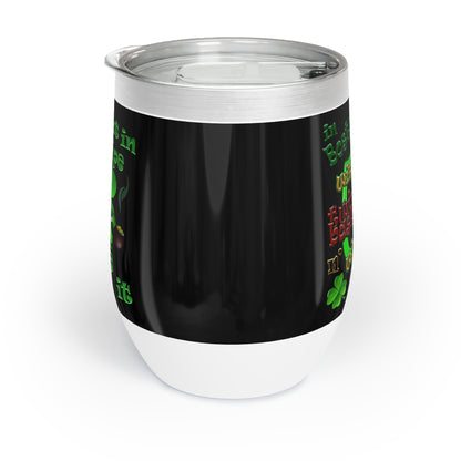 celtics logo - Chill Wine Tumbler (black)