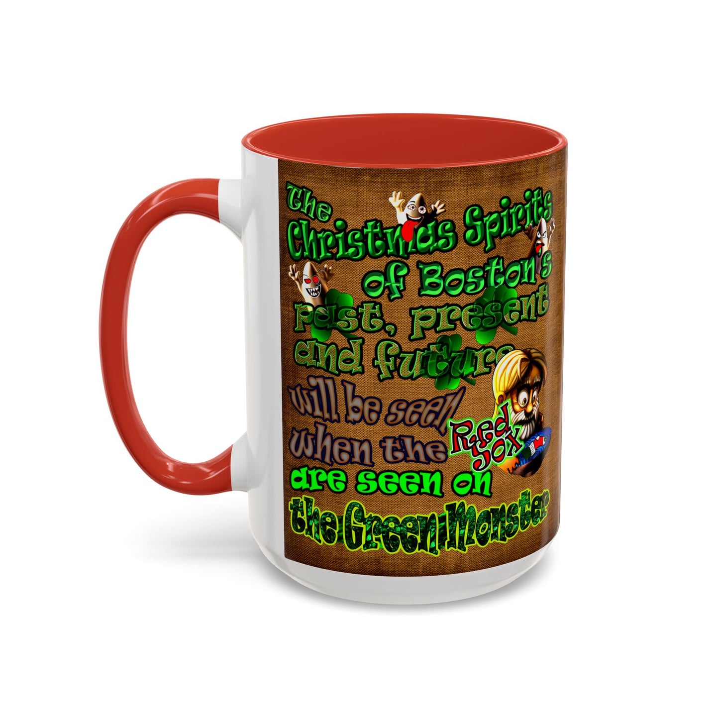 christmas spirits of boston - Accent Mug (brown papyrus)