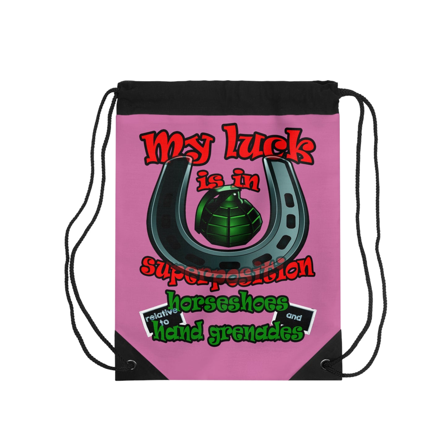 my luck - Drawstring Bag (light pink)