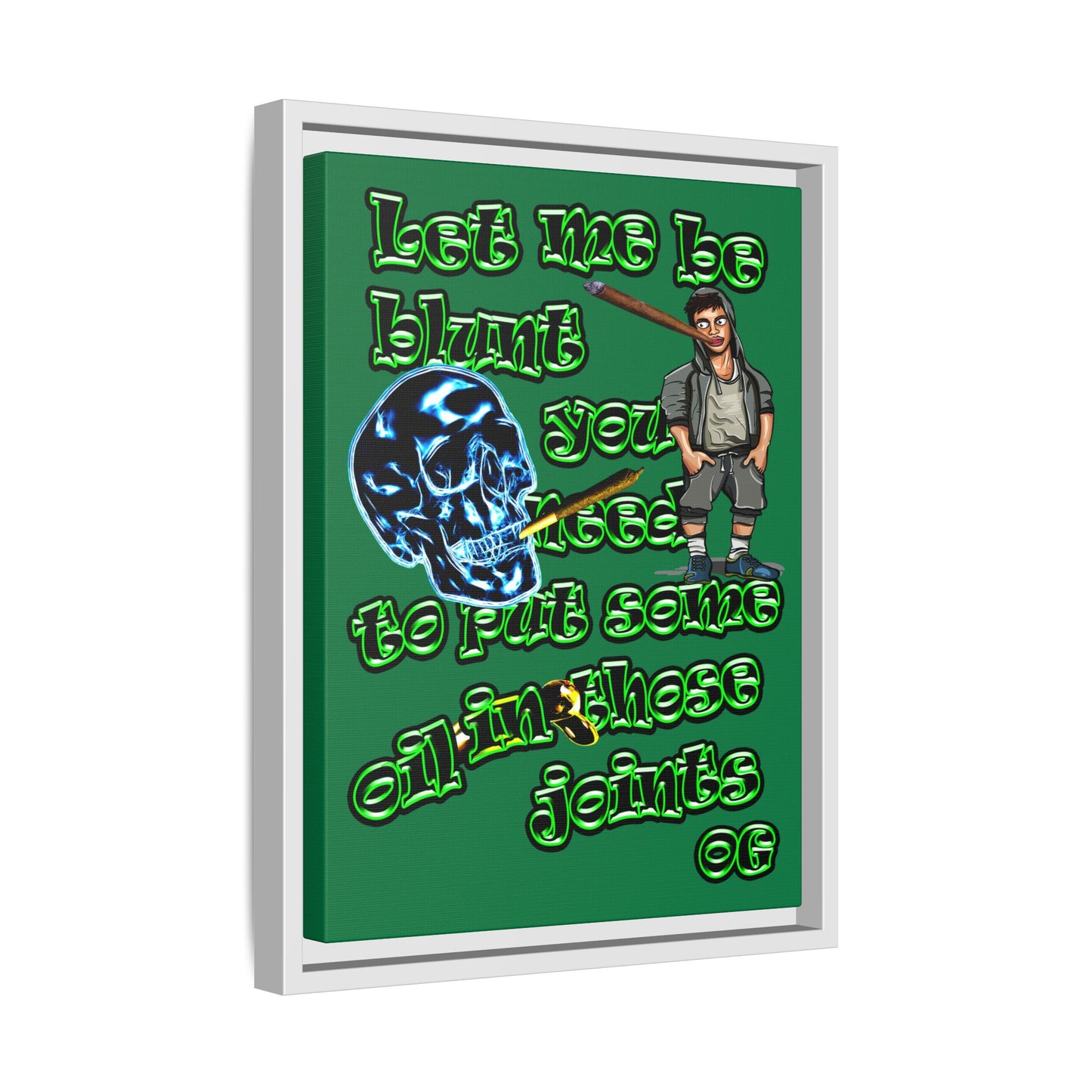 og - framed canvas art (dark green)