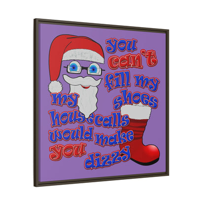 santa's shoes - framed canvas art (light purple)