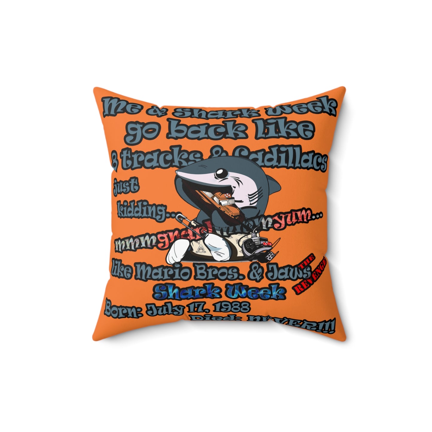 shark week - Faux Suede Square Pillow - (crusta)