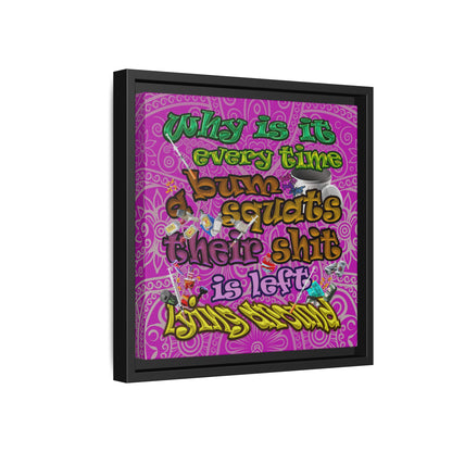 the bum's shit - framed canvas art (pink swirl)
