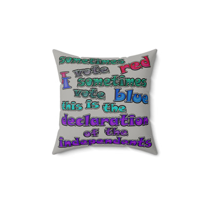 declaration of the independents - Faux Suede Square Pillow - (light grey)