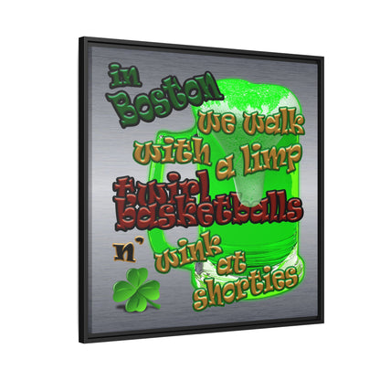 celtics logo - framed canvas art (brushed nickel)