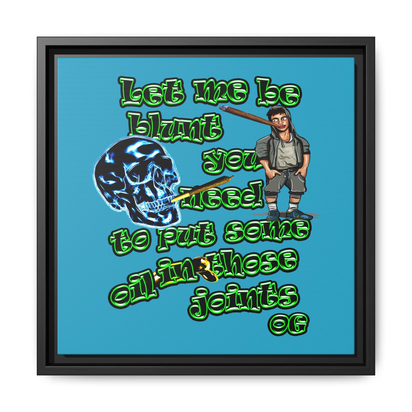 og - framed canvas art (turquoise)