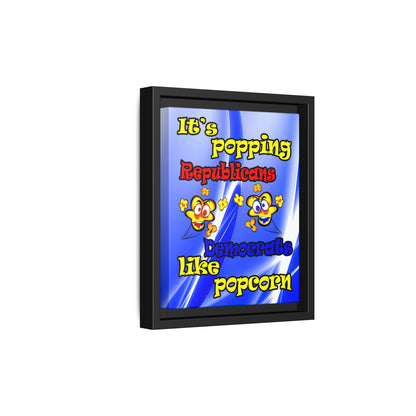 popping like popcorn - framed canvas art (blue-white wave)