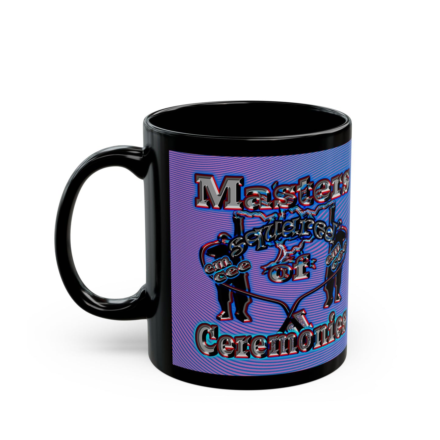 em cee squared - Black Mug (light blue-purple wave)