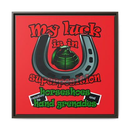 my luck - framed canvas art (red)