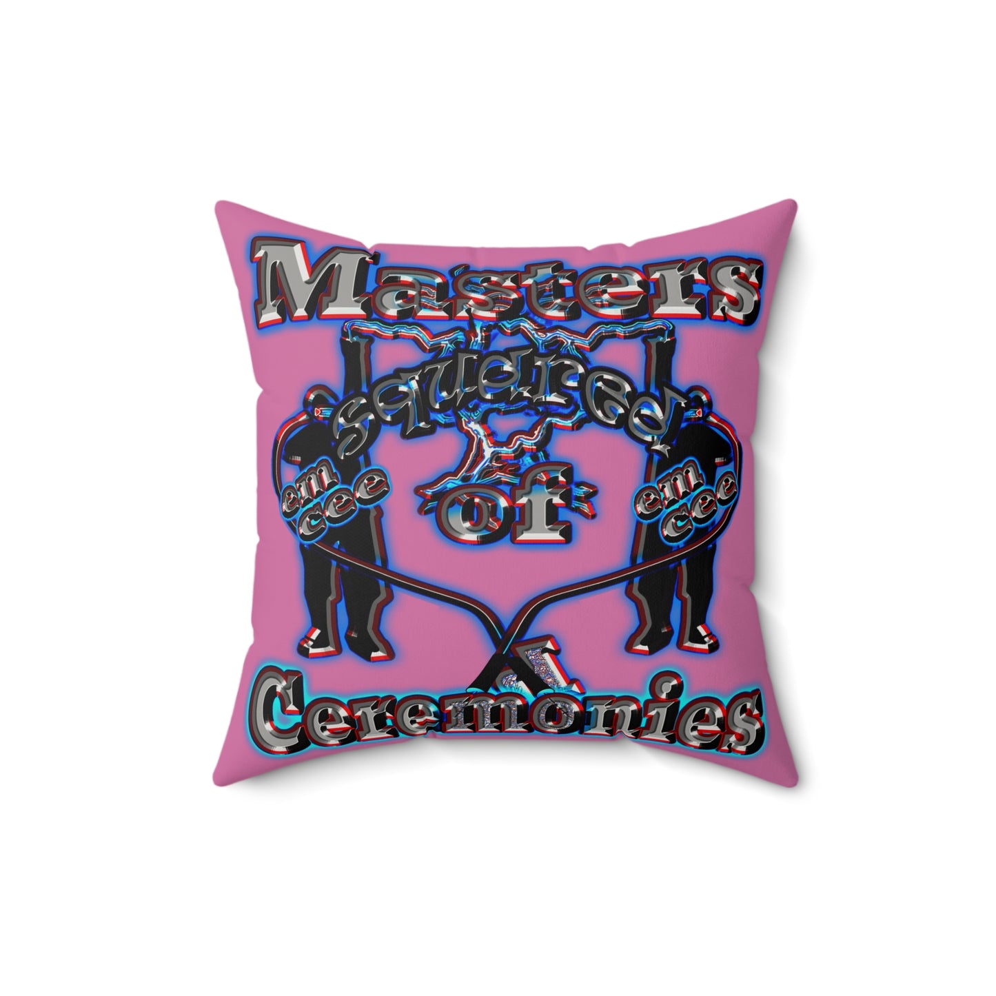 em cee squared - Faux Suede Square Pillow - (light pink)