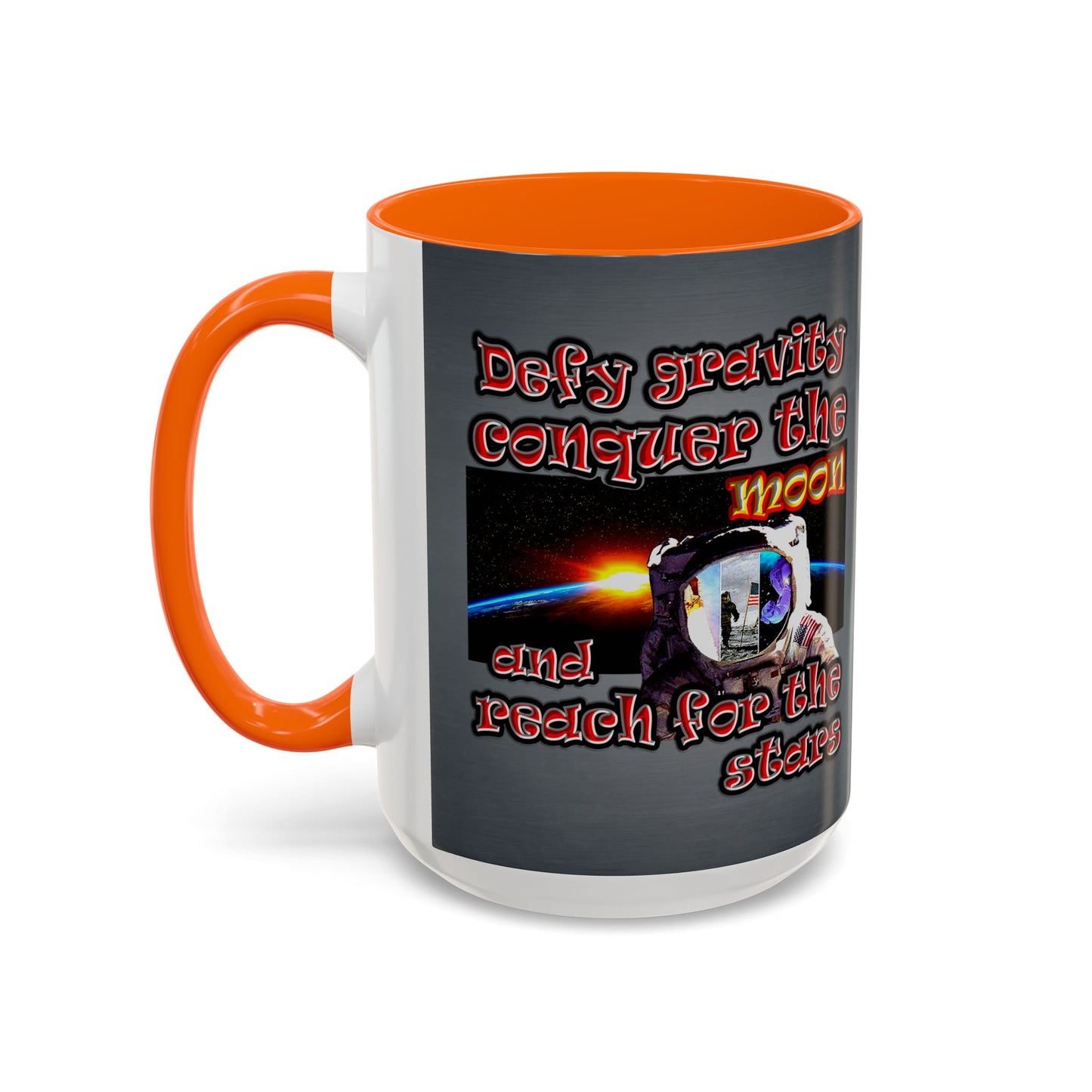 defy conquer reach - Accent Mug (grey-light grey)