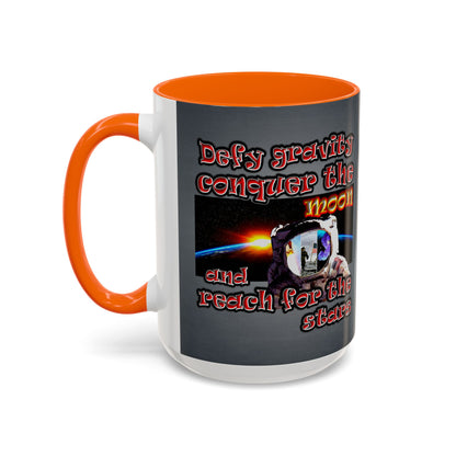 defy conquer reach - Accent Mug (grey-light grey)