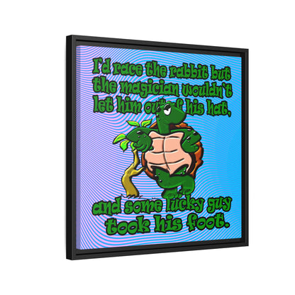 turtle race - framed canvas art (light blue-purple wave)