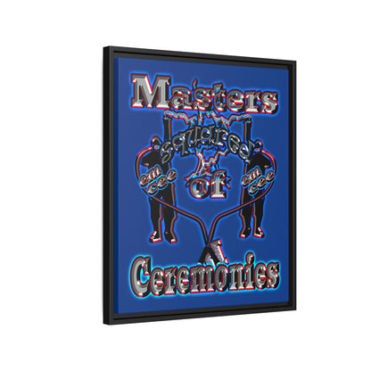 em cee squared - framed canvas art (dark blue)