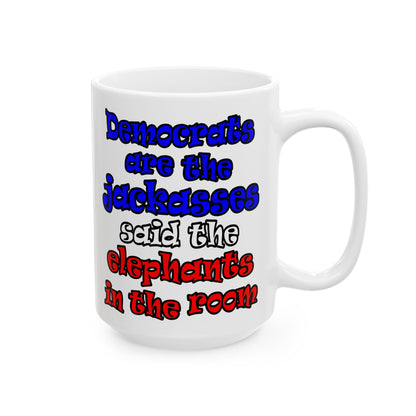 donkeys and elephants - White Mug (white)
