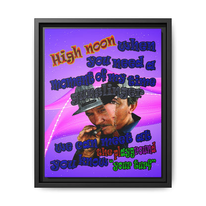 high noon - framed canvas art (purple-pink wave)