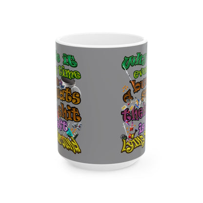 the bum's shit - White Mug (grey)