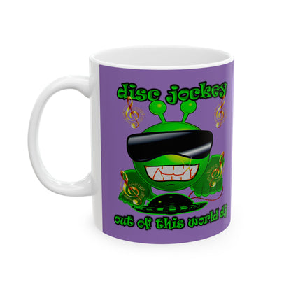 disc jockey - White Mug (light purple)
