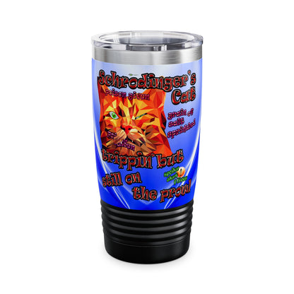schrodinger's cat - Ringneck Tumbler, 20oz (blue-white wave)
