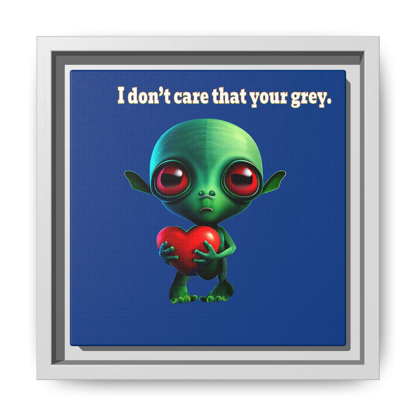 I don't care that your grey - framed canvas art (dark blue)
