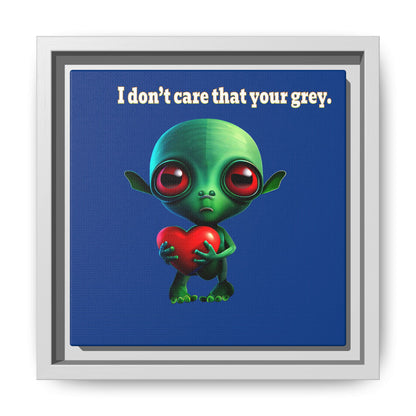 I don't care that your grey - framed canvas art (dark blue)