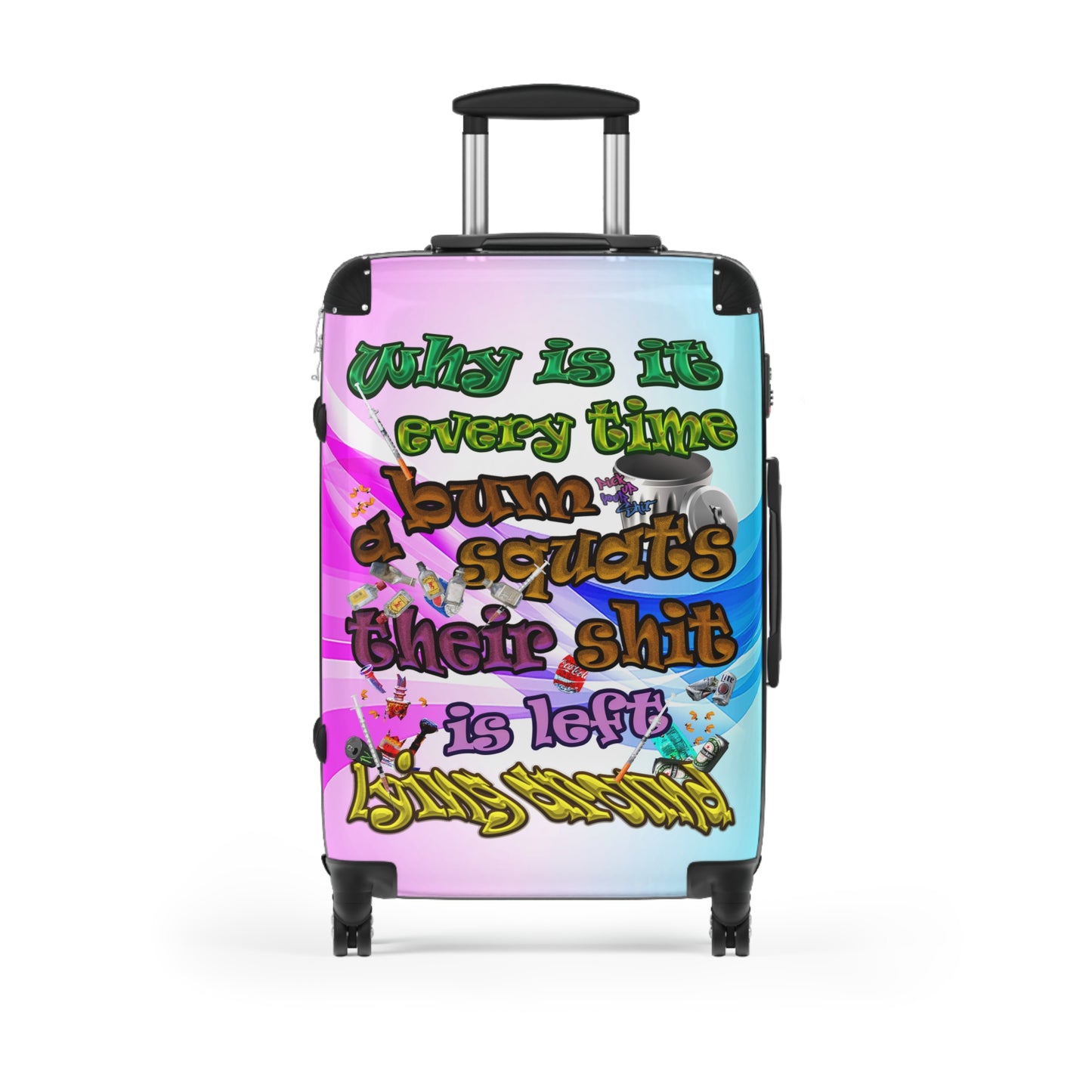 the bum's shit - Suitcase (light blue-pink wave)