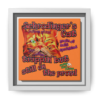 schrodinger's cat - framed canvas art (crusta)