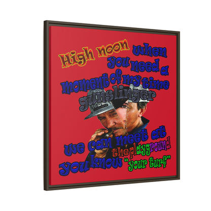 high noon - framed canvas art (dark red)