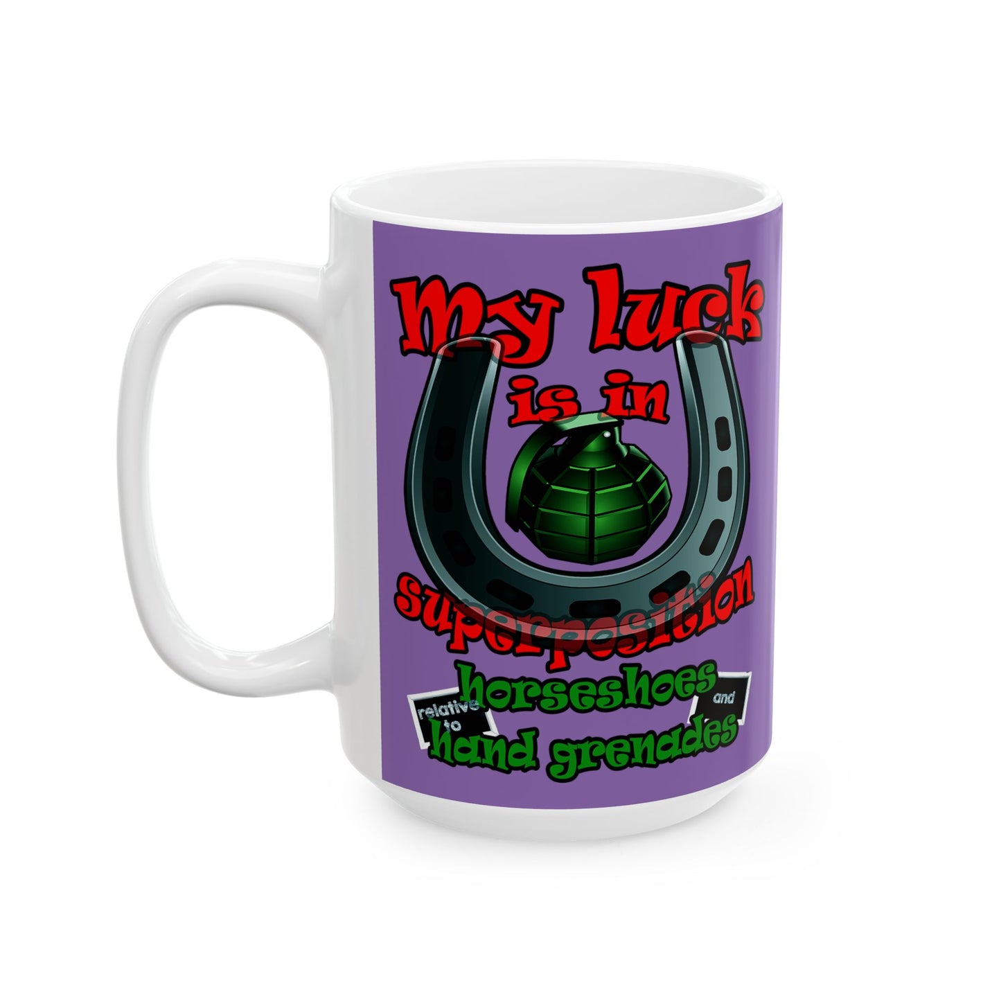 my luck - White Mug (light purple)