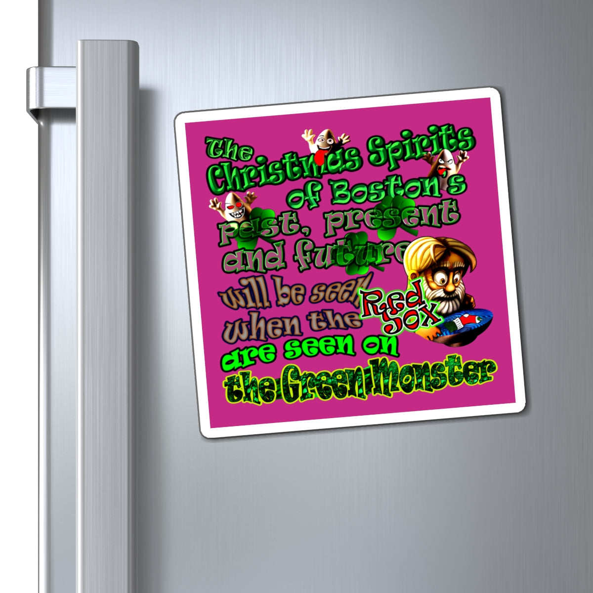 christmas spirits of boston - Magnets - (pink)