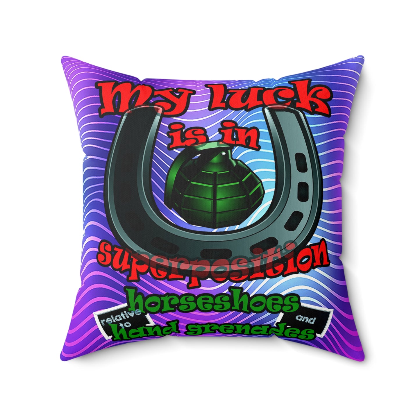 my luck - Faux Suede Square Pillow - (purple wave)