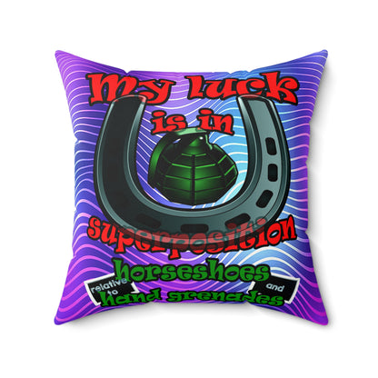 my luck - Faux Suede Square Pillow - (purple wave)