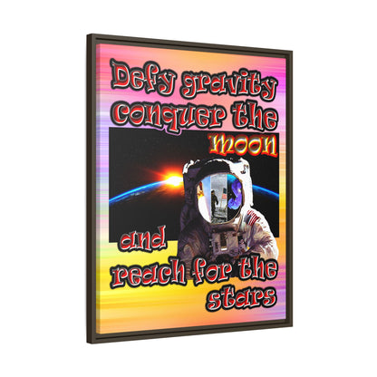 defy conquer reach - framed canvas art (color blur)