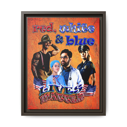 rw&b lives matter - framed canvas art (burnt orange)