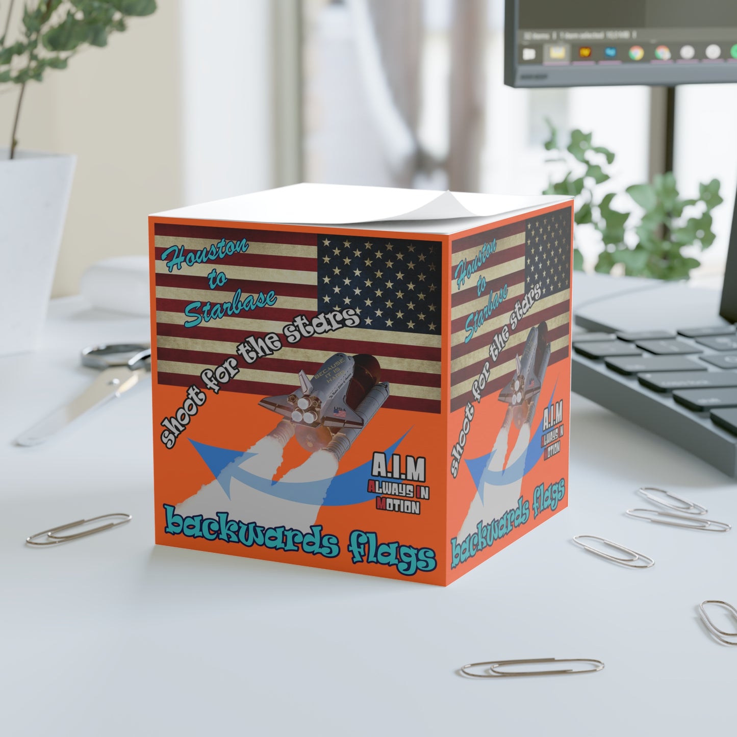 shoot for the stars - note cube (orange)