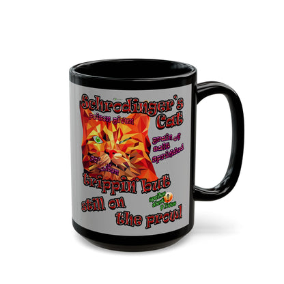 schrodinger's cat - Black Mug (light grey)