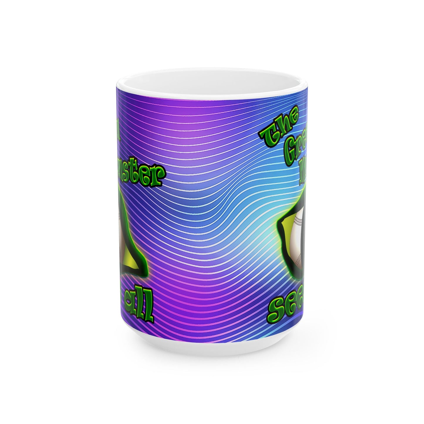 green monster - White Mug (purple wave)