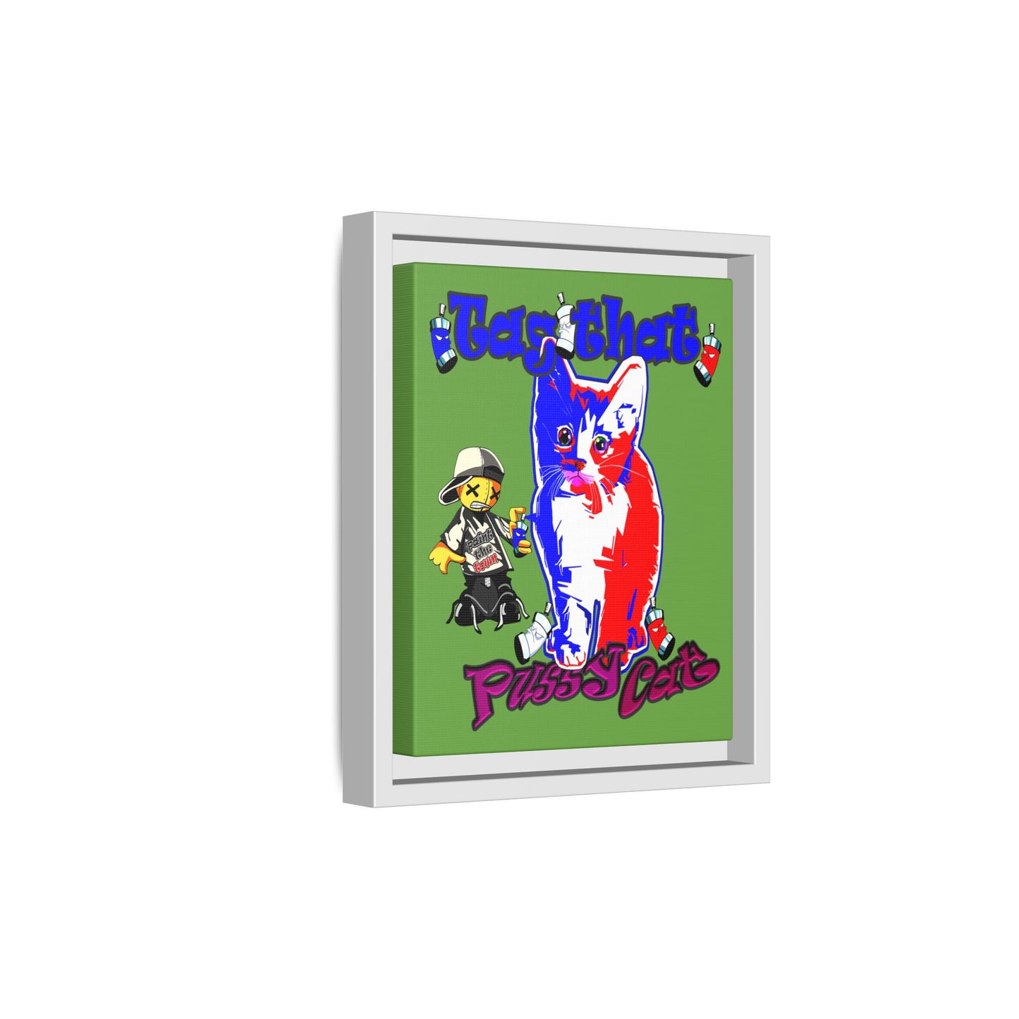 tag that - framed canvas art (green)