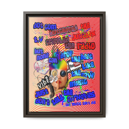 drop the beat - framed canvas art (yellow-orange wave)