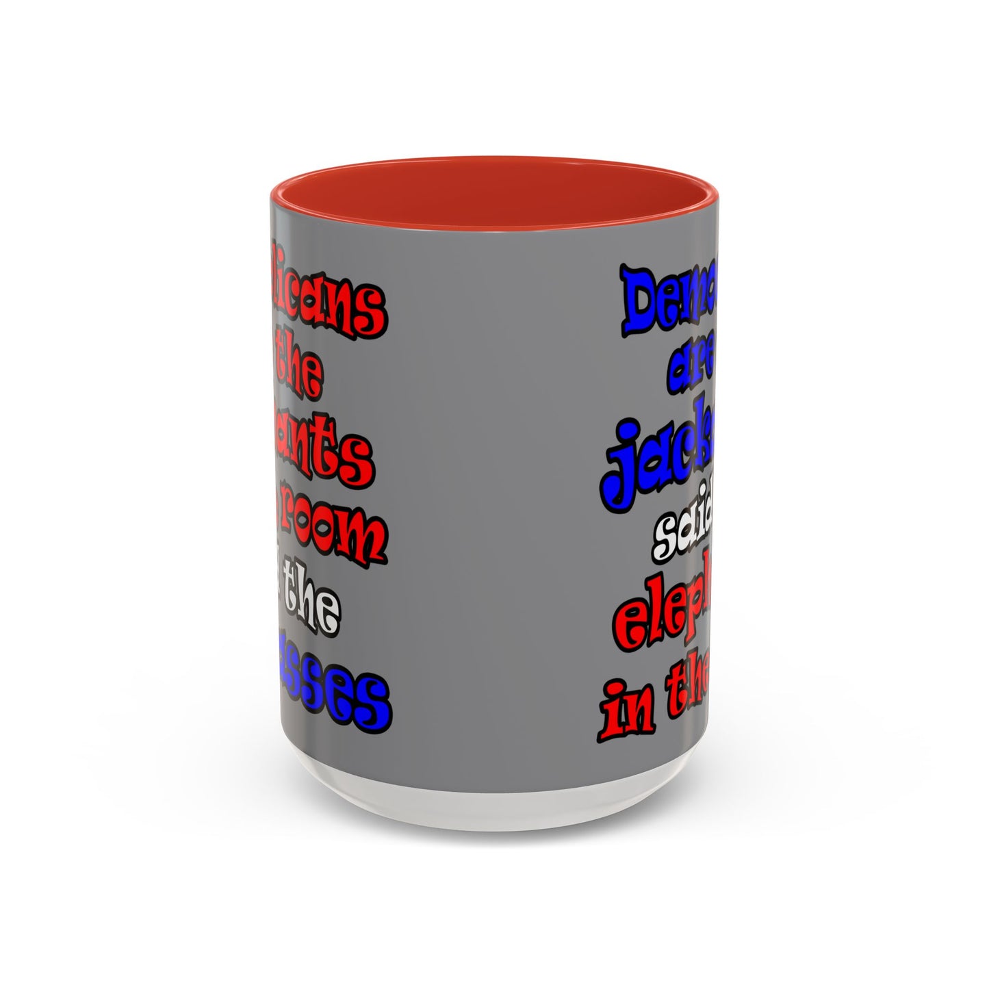 donkeys and elephants - Accent Mug (grey)