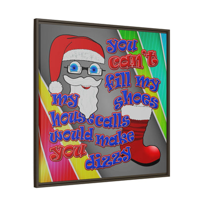 santa's shoes - framed canvas art (rainbow split)