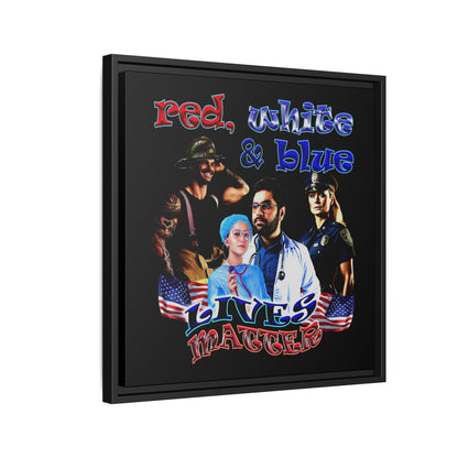 rw&b lives matter - framed canvas art (black)