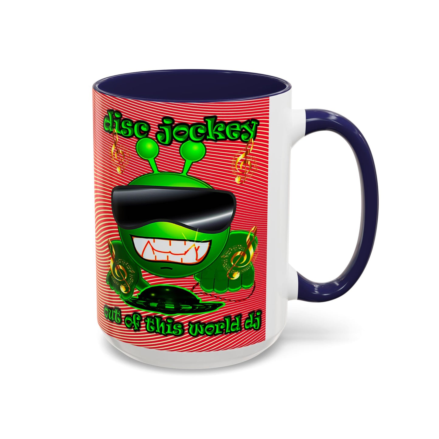 disc jockey - Accent Mug (yellow-orange wave)