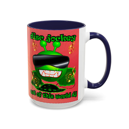 disc jockey - Accent Mug (yellow-orange wave)