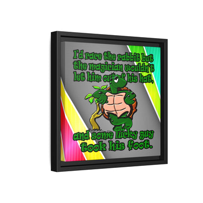 turtle race - framed canvas art (rainbow split)